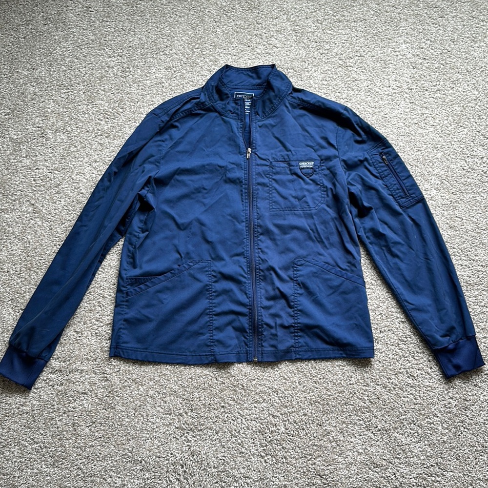 Mens Cherokee zip up scrub jacket in navy, size L